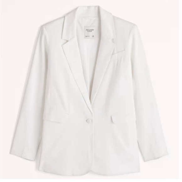 Abercrombie & Fitch NWT White Linen Blend Blazer - Picture 14 of 14